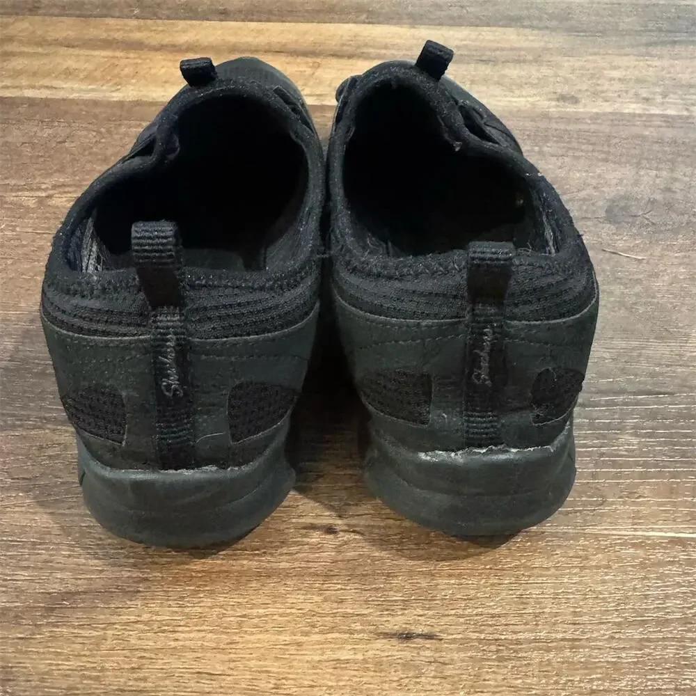 Skechers Black Slip-On Sneakers 9 Memory Foam Comfortable Casual Walking READ